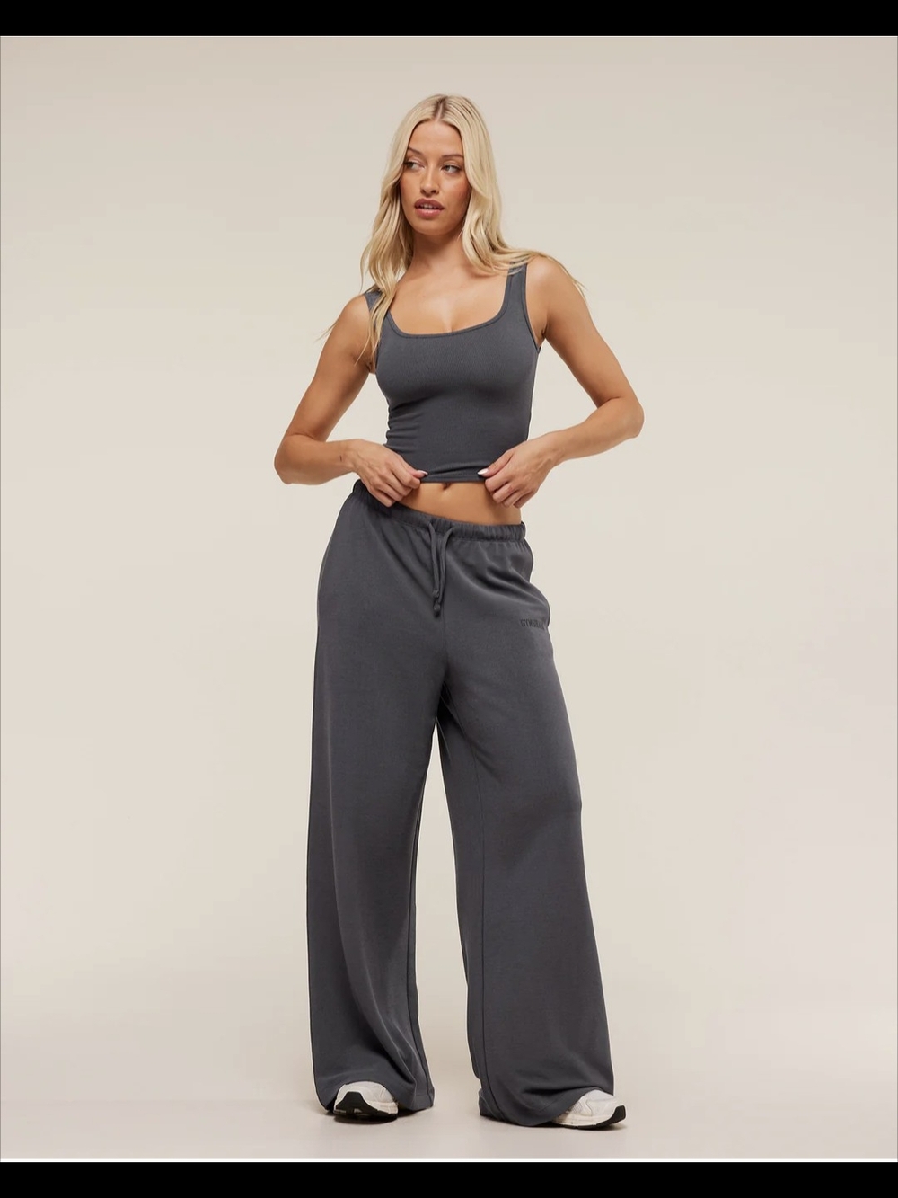 Gymshark Womens Waffle Wide Leg Pants